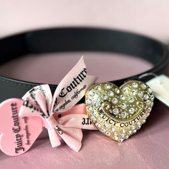 Juicy Couture Rhinestone Heart Logo Belt – M/L – NWT - Picture 1 of 5